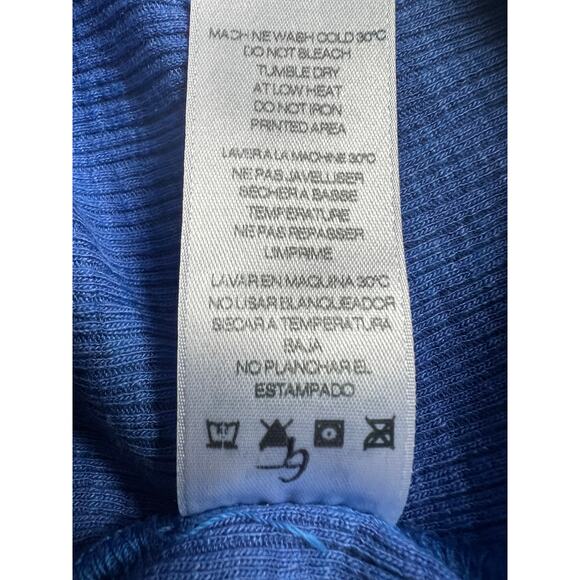 SUNDRY WMNS SZ 3/LARGE COTTON MODAL RIBBED STRETCH TANK TOP OMBRE BLUE WHITE NEW - Picture 10 of 11